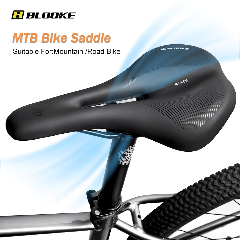 BLOOKE-MTB Bike Saddle, Antistatic Absorber, Comfortable Breathable Seat, Cushion Cover for Exercise, Racing, Road Bike