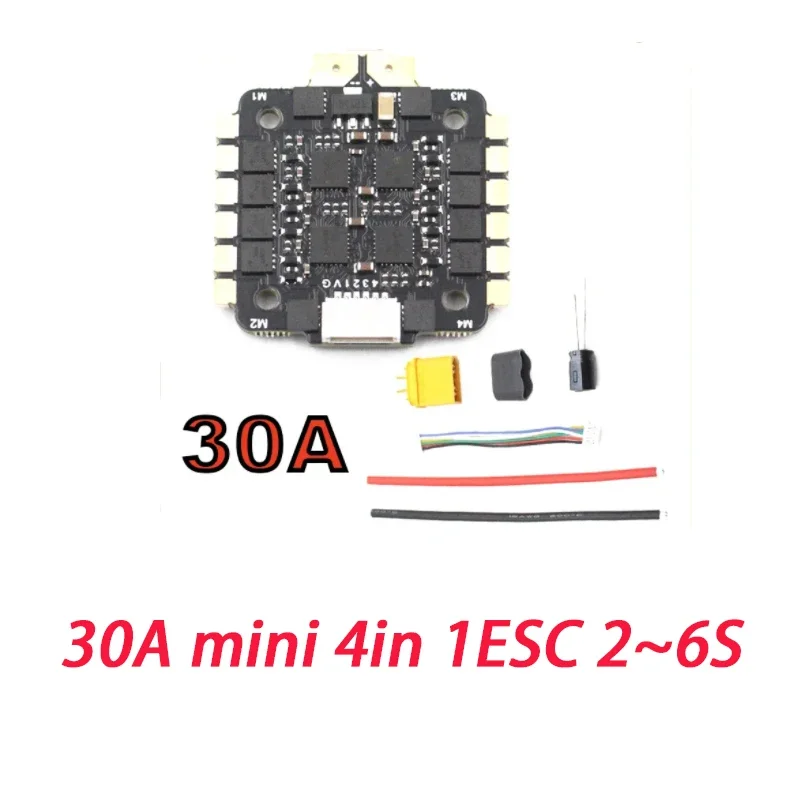 

LANNRC 30A mini 4 в 1 BLHeli_S ESC 2 ~ 6S Lipo 20*20 мм Монтажное отверстие поддержка DSHOT600 протокол подходит для FPV пересекающих дронов