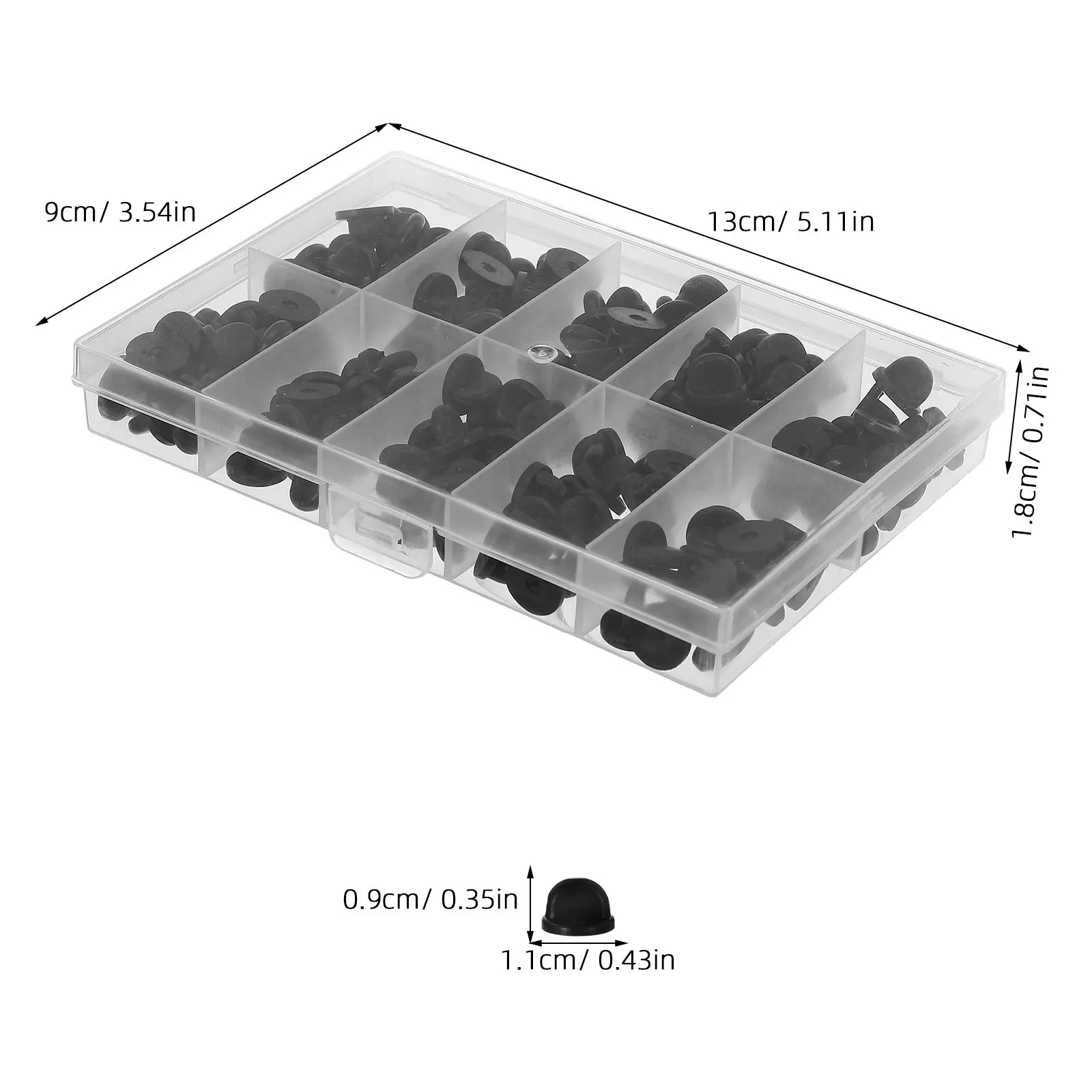 150Pcs Locking Rubber Pin Backs Secure Non-Slip Badge Brooch Clutch Replacement Parts Lapel Pins Brooch Point Pin Cap