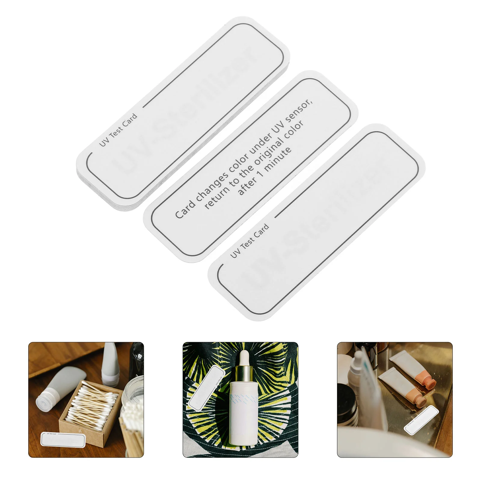 10 Pcs UV Intensity Strip Indicator Test Card Skincare Anti-UV Rays Testing Device for