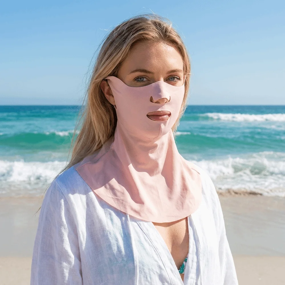 

Breathable Sun Protection Mask Elastic UV Protective Face Guard Mask Solid Color Korean Style Riding Face Cover Summer