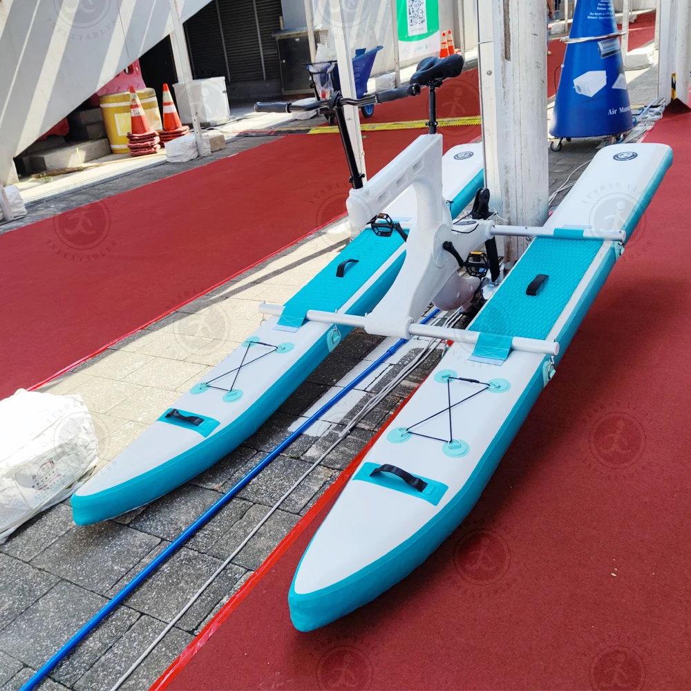 Nieuwe Aankomst Opblaasbare Watersport Pedaalfiets 1 Persoon Opvouwbare Opblaasbare Strand Waterfiets