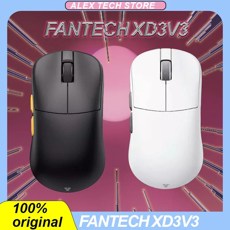 

FANTECH XD3V3 Wireless Mouse Bluetooth 3-Mode Paw3395 Optical Sensor 4k 8k Lightweight Customized Low Latency Gaming Mouse Gift