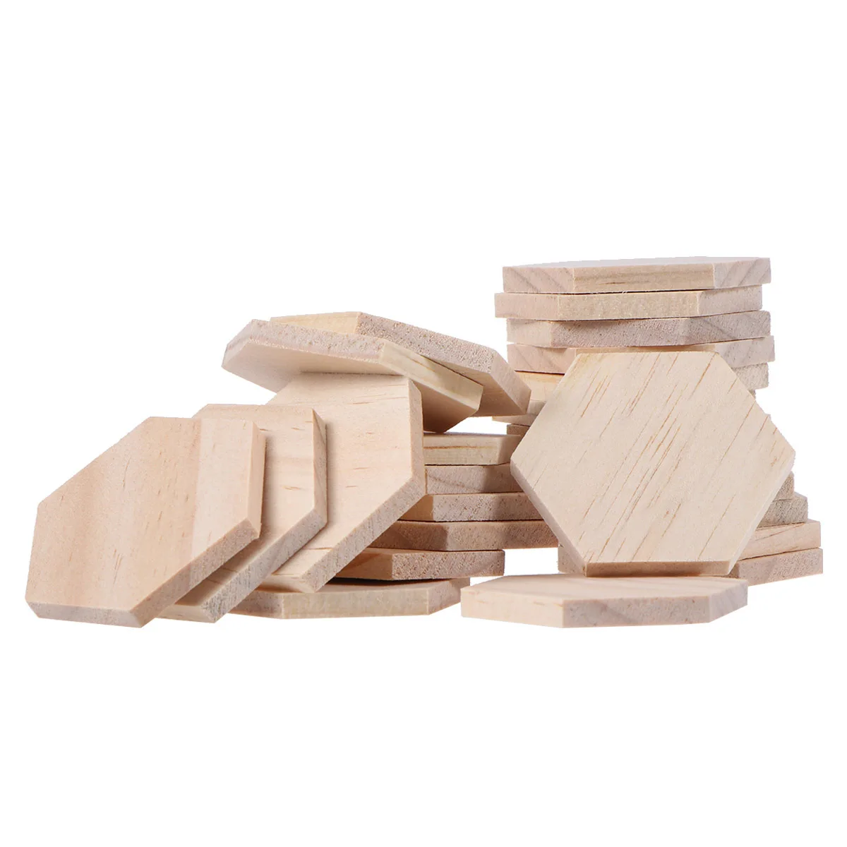 

25Pcs Wood Slices Hexagon Natural Smooth Sanded Surface for DIY Crafts Painting Decoration Wedding Party Photo Props Wood Discs