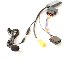 Biurlink Bluetooth 5.0 Aux Cable Microphone Adapter ISO 6Pin With Harness Wire for Fiat Grande Punto Alfa Romeo