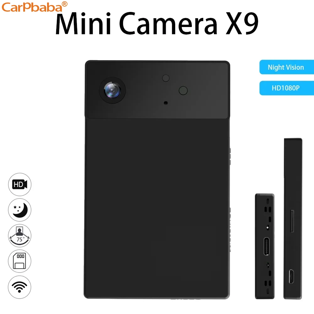 CARPBABA X9 2MP Wifi Mini Camera 1080P Video Recorder Night Vision Home Security Private Model Monitoring Wireless Cam