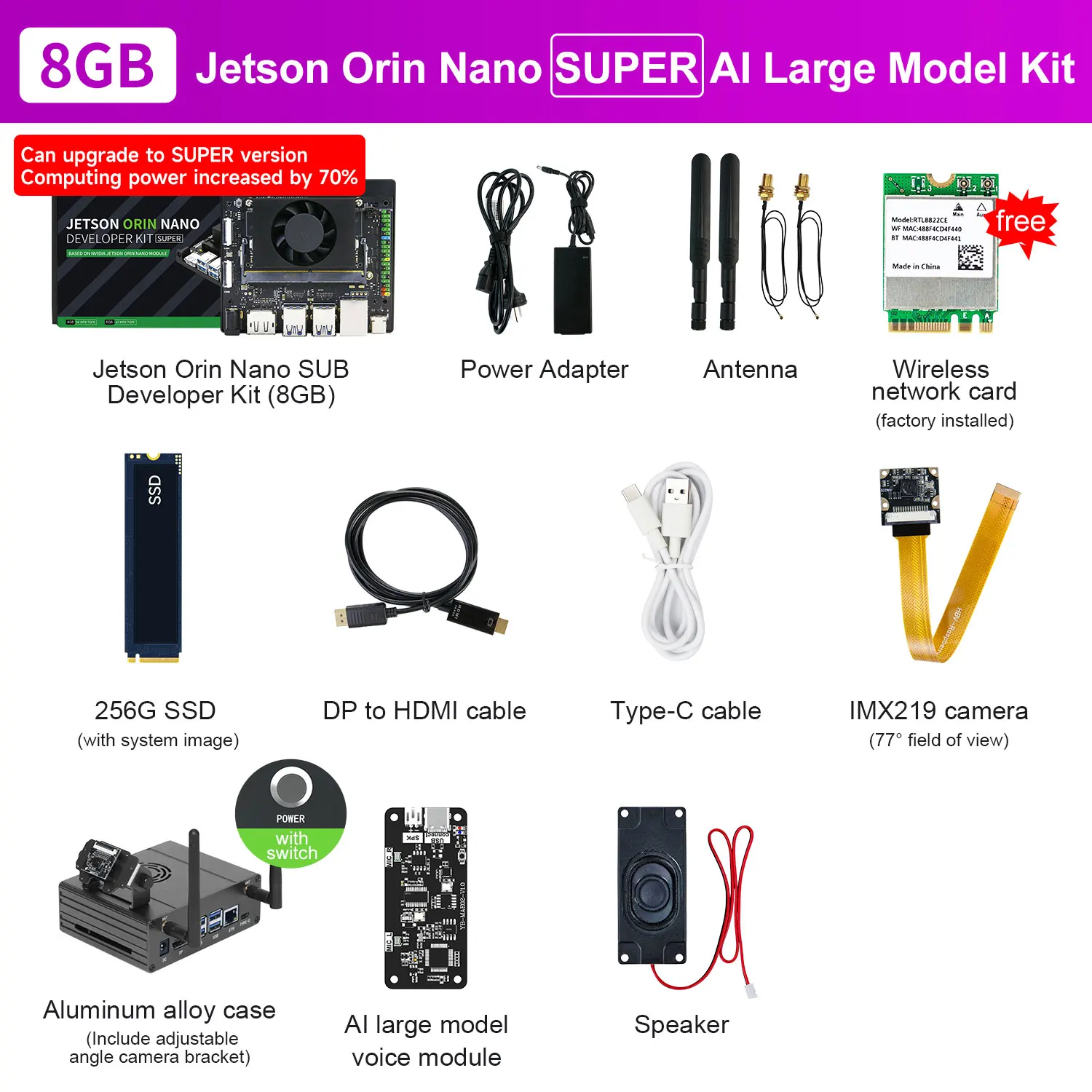 Jetson Orin NANO SUPER 開発者キット 8GB 256GB SSD