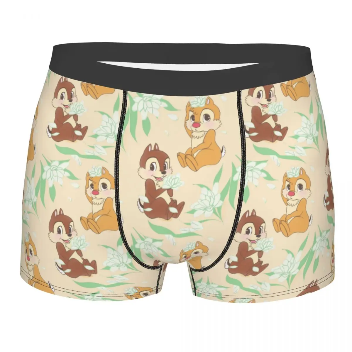 

Пользовательское забавное мультяшное нижнее белье «Чип и Дейл», мужские шорты-боксеры с принтом, трусы, мягкие трусы