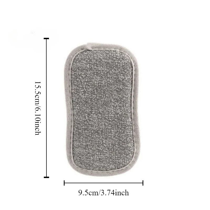 1pc Dishwashing brush Bamboo fiber Not stained with oil Sponge wiping Multifunctional Dishwashing cloth Kitchen tools