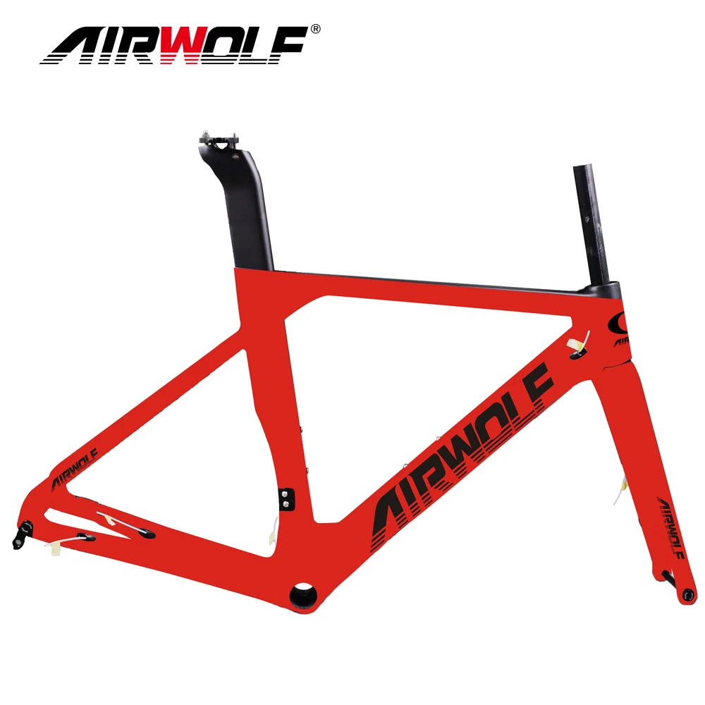 AIRWOLF-700C Carbon Road Bicycle Frame, Disc Brake, Di2 or Mechanical, BB86, Max 700 * 32C Tires,Internal Cable Routing