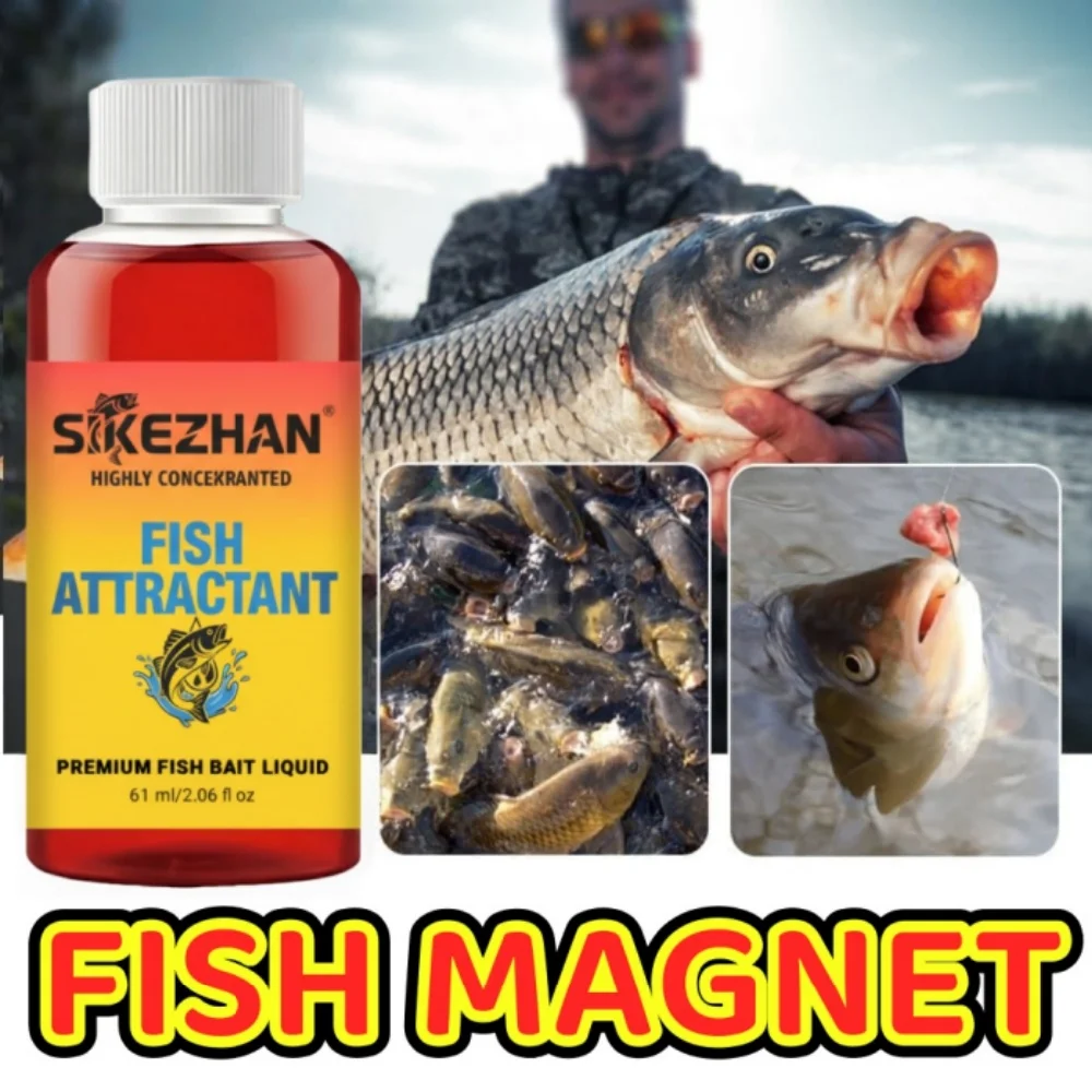 SIKEZHAN Atrayente de peces de efecto rápido, aditivo aromático líquido de gusano rojo, sabor de cebo concentrado para todos los peces de agua dulce
