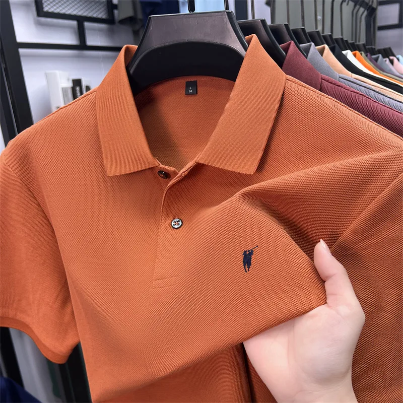 

2026 Мужская хлопковая футболка с коротким рукавом, дышащая летняя деловая повседневная футболка свободного покроя, комфортная футболка для среднего возраста