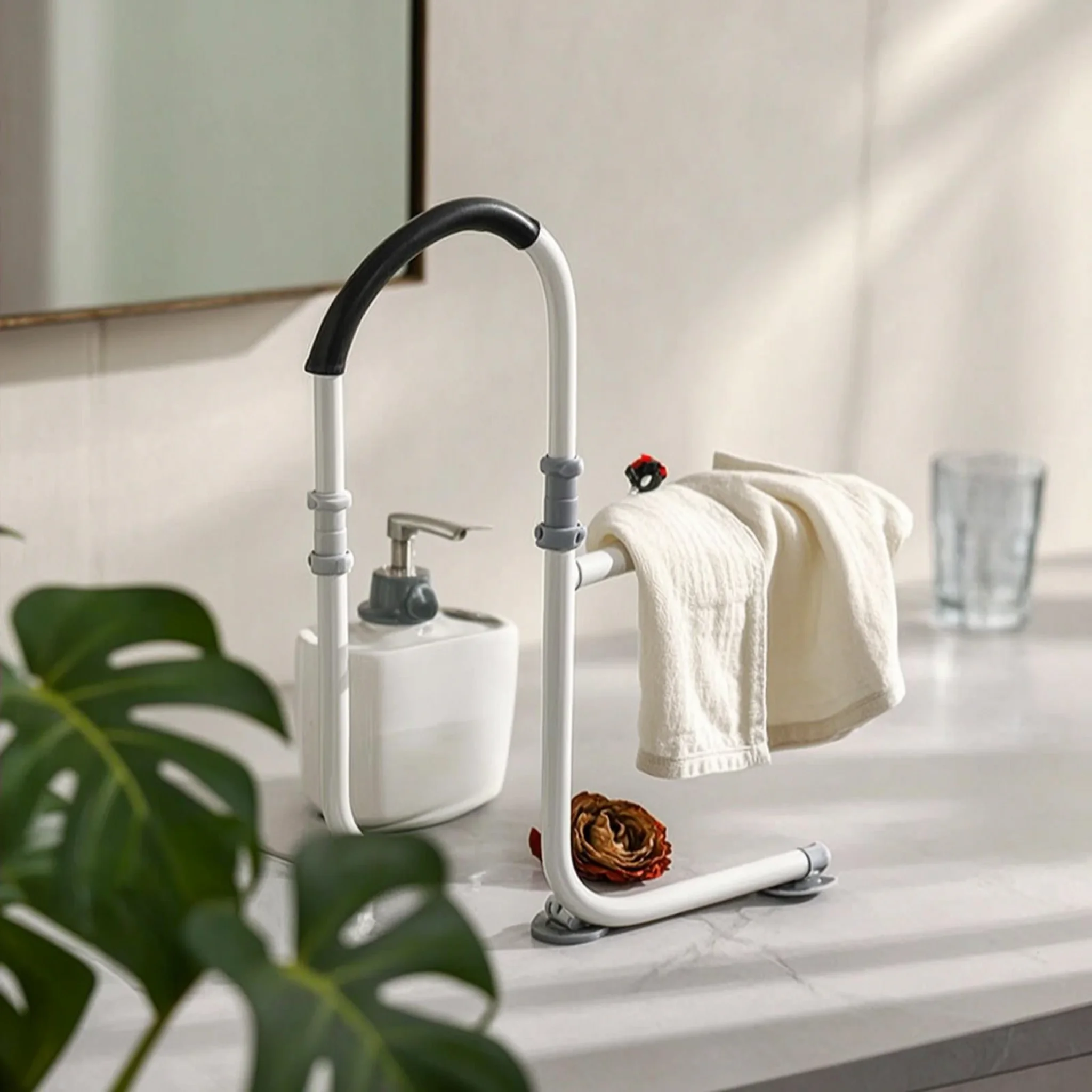 トイレ安全レール-自立式トイレ安全フレーム-浴室用グラブバー-装飾カバー付き安定グラブバー-長持ちするグラブバー