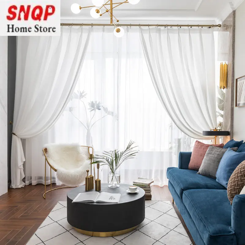 

Seersucker Light-transmitting Thickened White Gauze Nordic Light Luxury Bedroom Living Room Striped Window Screen Customization