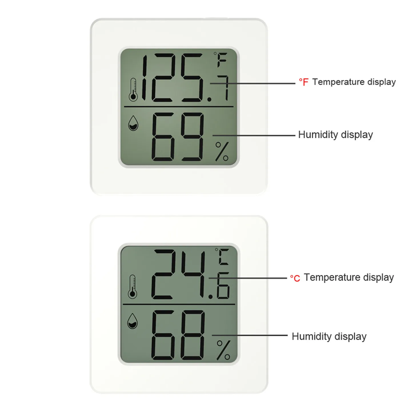 Mini Digital Thermometer Hygrometer Indoor Room Temperature Humidity Meter Sensor Gauge Weather Station With Battery