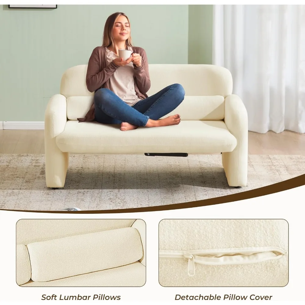 أريكة منجدة مدمجة مقاس 54 بوصة لشخصين لمساحات معيشة مريحة وبسيطة #5