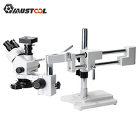 MUSTOOL 3.5X 7X 45X 90X Double Boom Stand Zoom Simul Focal Trinocular Stereo Microscope+41MP Camera Microscope For Industrial PC