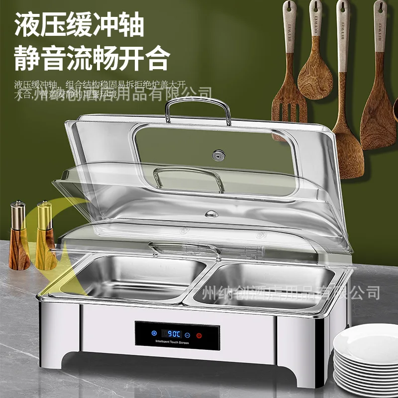 Stainless Steel Hydraulic Buffet Furnace Flip Insulation Furnace Hotel Buffy Furnace Electric Heating Buffet Breakfast