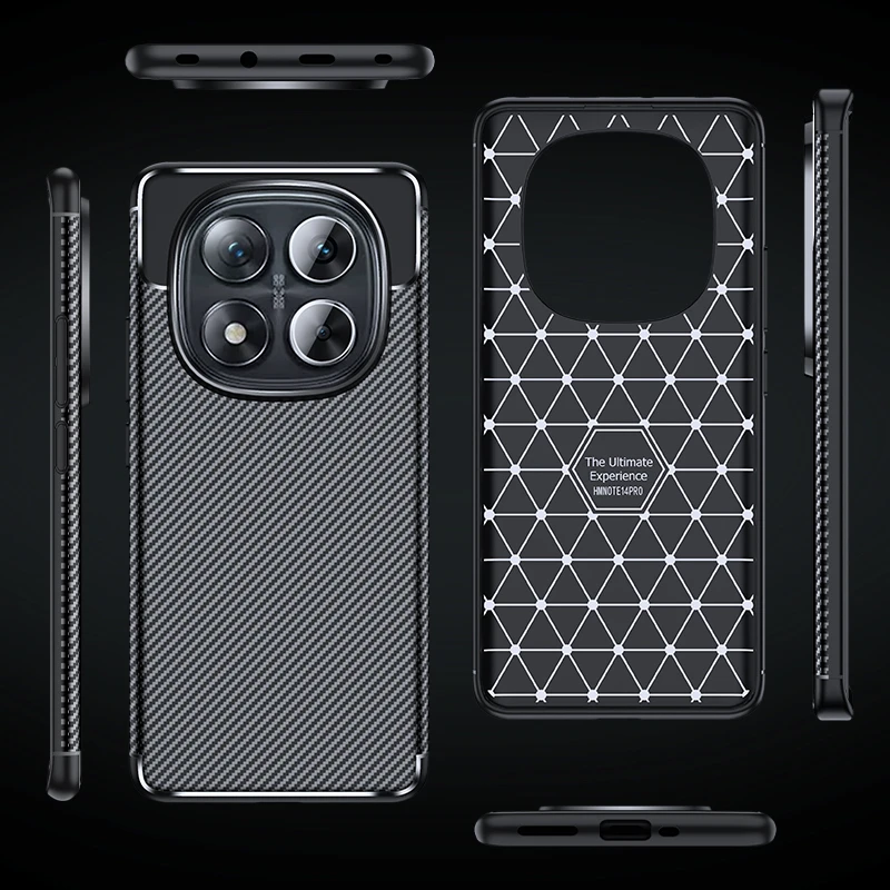 For Redmi Note 14 Pro 4G Case Cover Xiaomi Redmi Note 14 Pro 4G Capas Carbon Fiber Shockproof TPU Cover Redmi Note 14 Pro Fundas