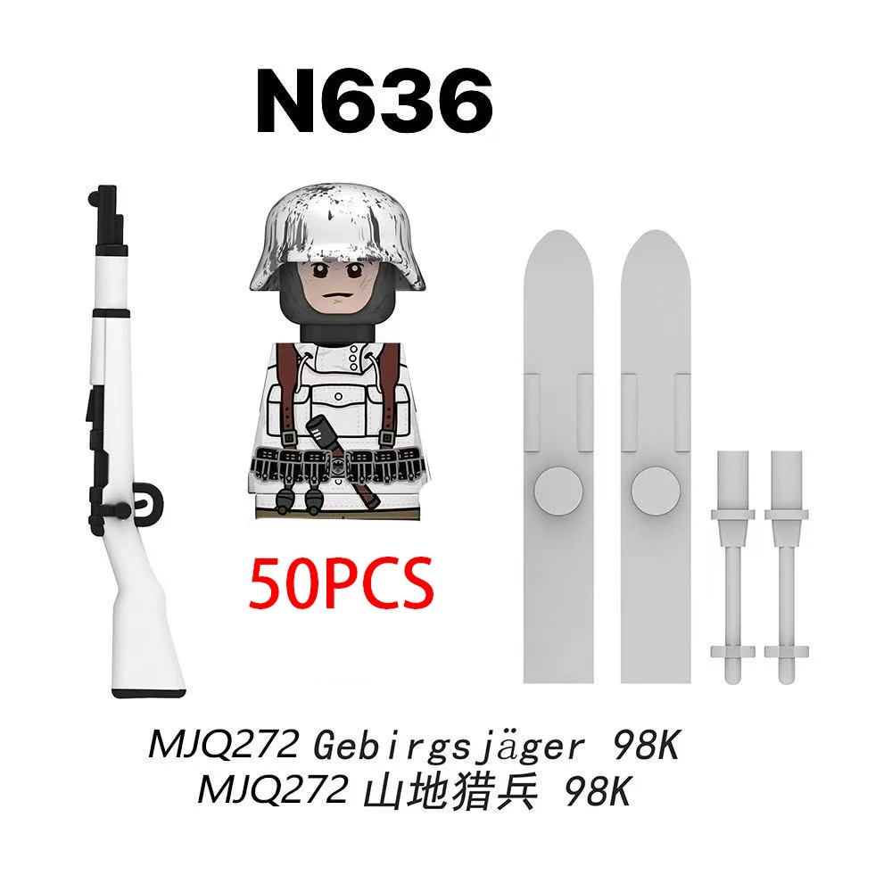 100PCS/50PCS Mountain Sniper Militaire Bouwstenen Minifiguurtje Met Geweer Oorlog Soldaat Action Figure Speelgoed Collectible Model