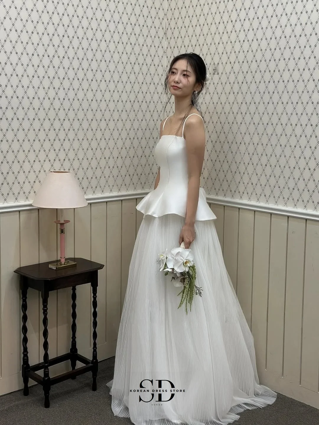 Sondr 2025 새로운 스파게티 스트랩 한국 웨딩 드레스 맞춤형 a 라인 새틴과 얇은 명주 그물 신부 셀프 웨딩 드레스 사진 촬영