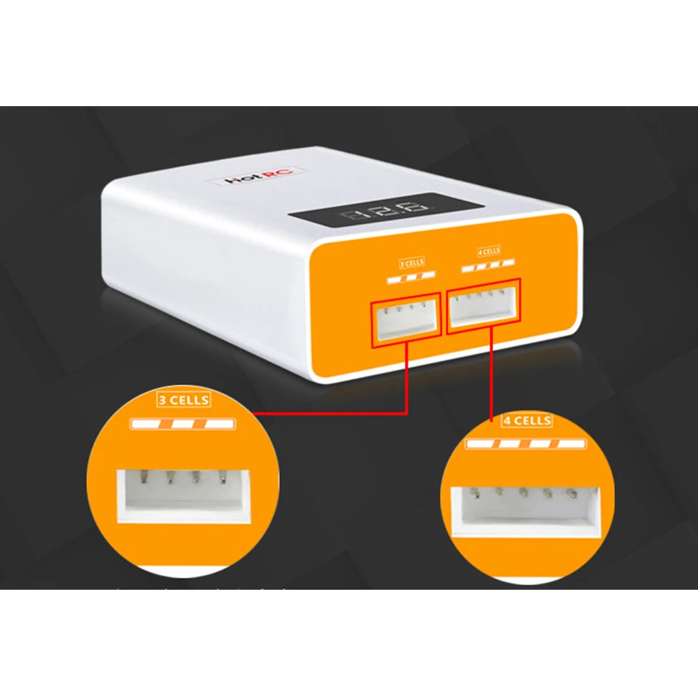 HOTRC-Lipo Battery Balance Charger, 40W, 3000mAh, Tela LED, Carga Rápida, Descarregador para RC Car, FPV Drone, Quadcopter, A400, 3-4S