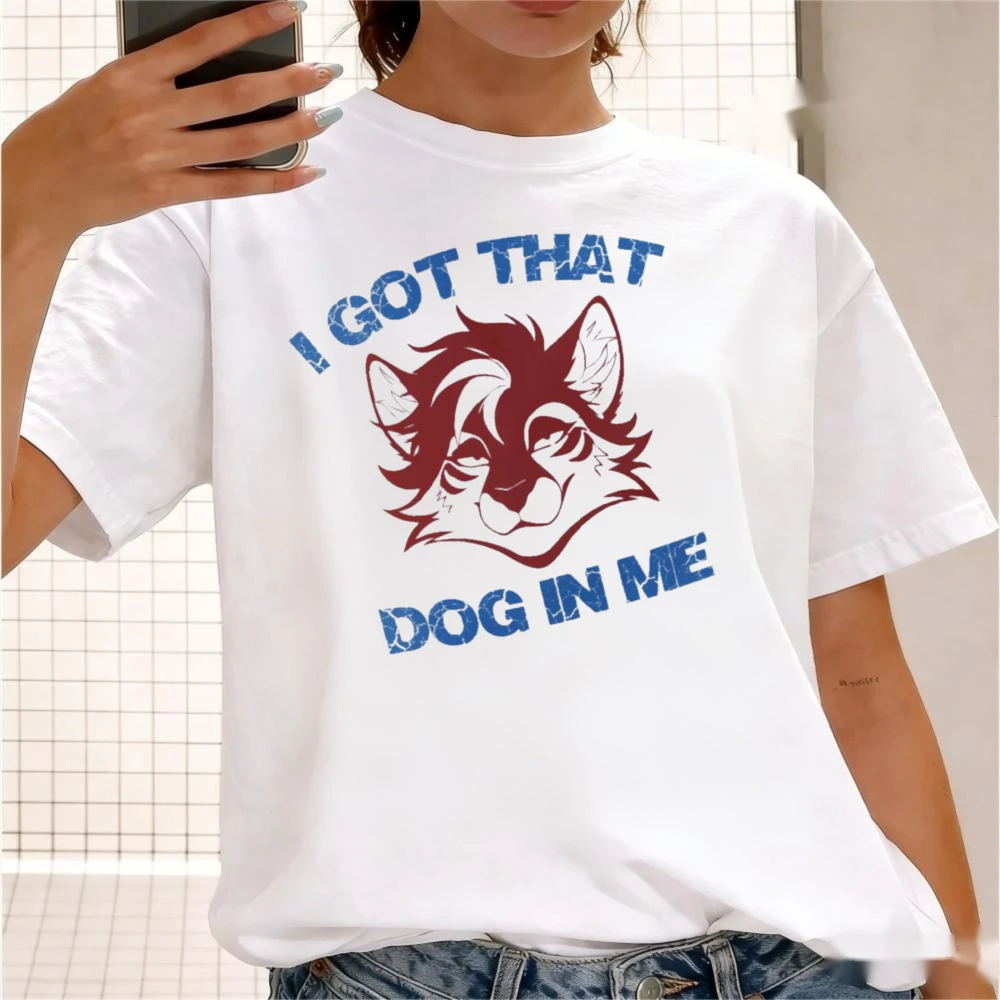 I Got That Dog in Me Furry Wolf Grafik-T-Shirt für Männer und Frauen, Unisex, Baumwolle, Kurzarm, Lustiges Furry-Fandom-Meme, Lässiges Alltags-Outfit