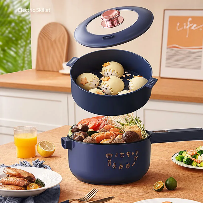 New 2.5L Multifunctional Smart Electric Cooker with Steamer Smart Panel Ceramic Glaze Liner One Pot Multi-Purpose