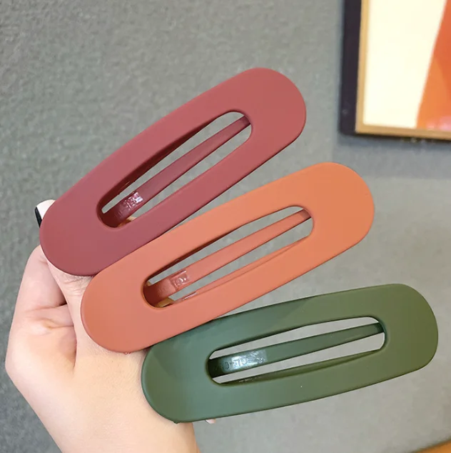 3 pieces Large Size Seamless Hairpin with Back Fringe Autumn Winter Single Hair Accessory Simple Headwear Duckbill Design