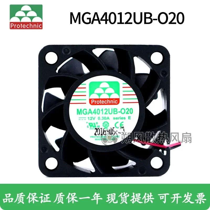 for Yongli MGA4012UB-O20 4020 4CM 12V 0.30A High Speed Double Ball Bearing Cooling Small Fan