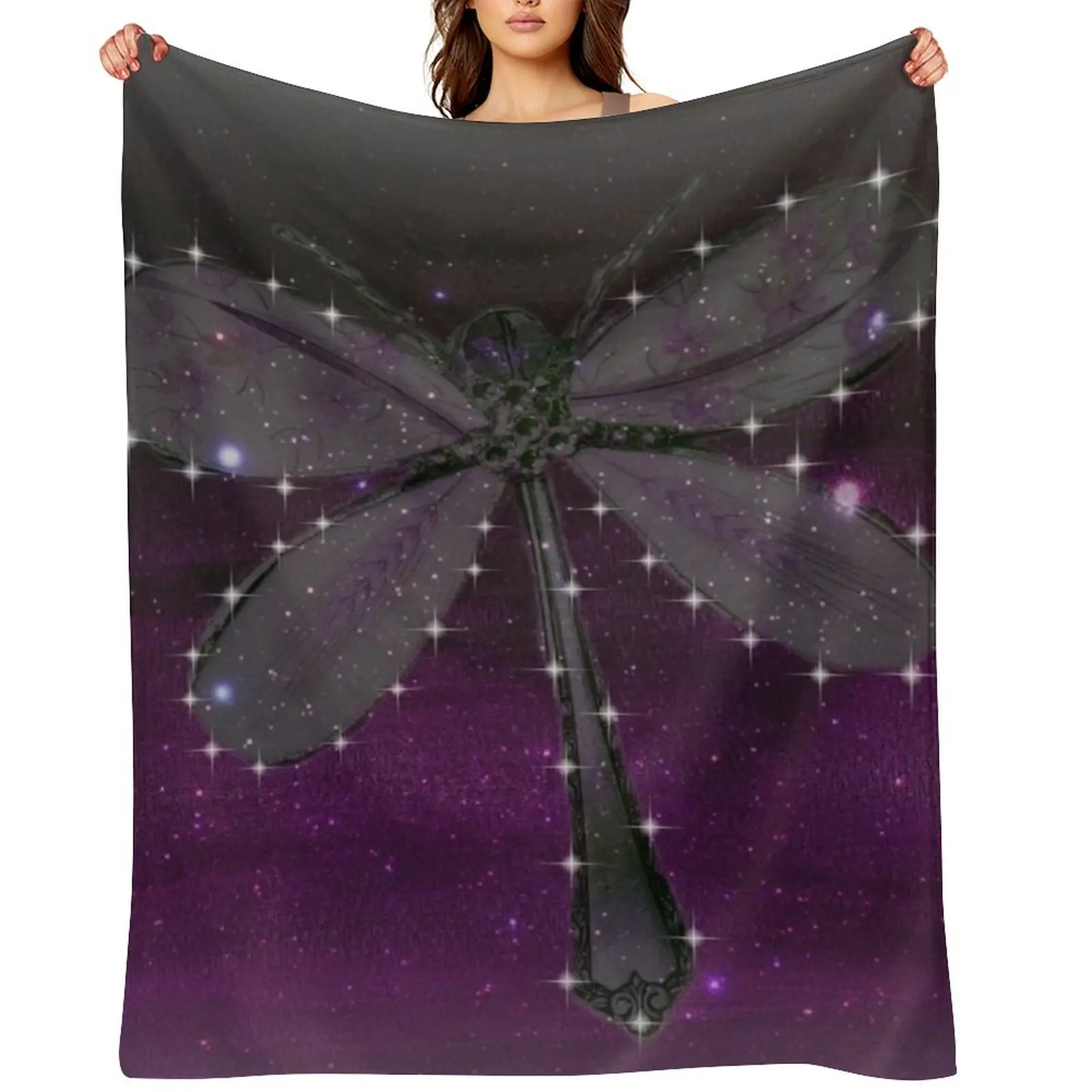 

DRAGONFLY ANGEL Throw Blanket halloween sofa bed Vintage Beach Blankets