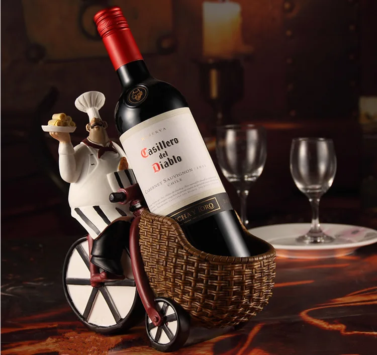 Chef Statue Figures Miniature Items Resin Ornament Wine Rack Craft Western Restaurant Home Decor  Fruit Tray Table Decorations