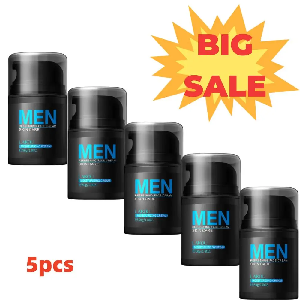 5PCS Men Skin Care crema viso idratante idratante profonda per il controllo dell'olio crema da giorno rassodante 50g prodotti per la cura della pelle da uomo