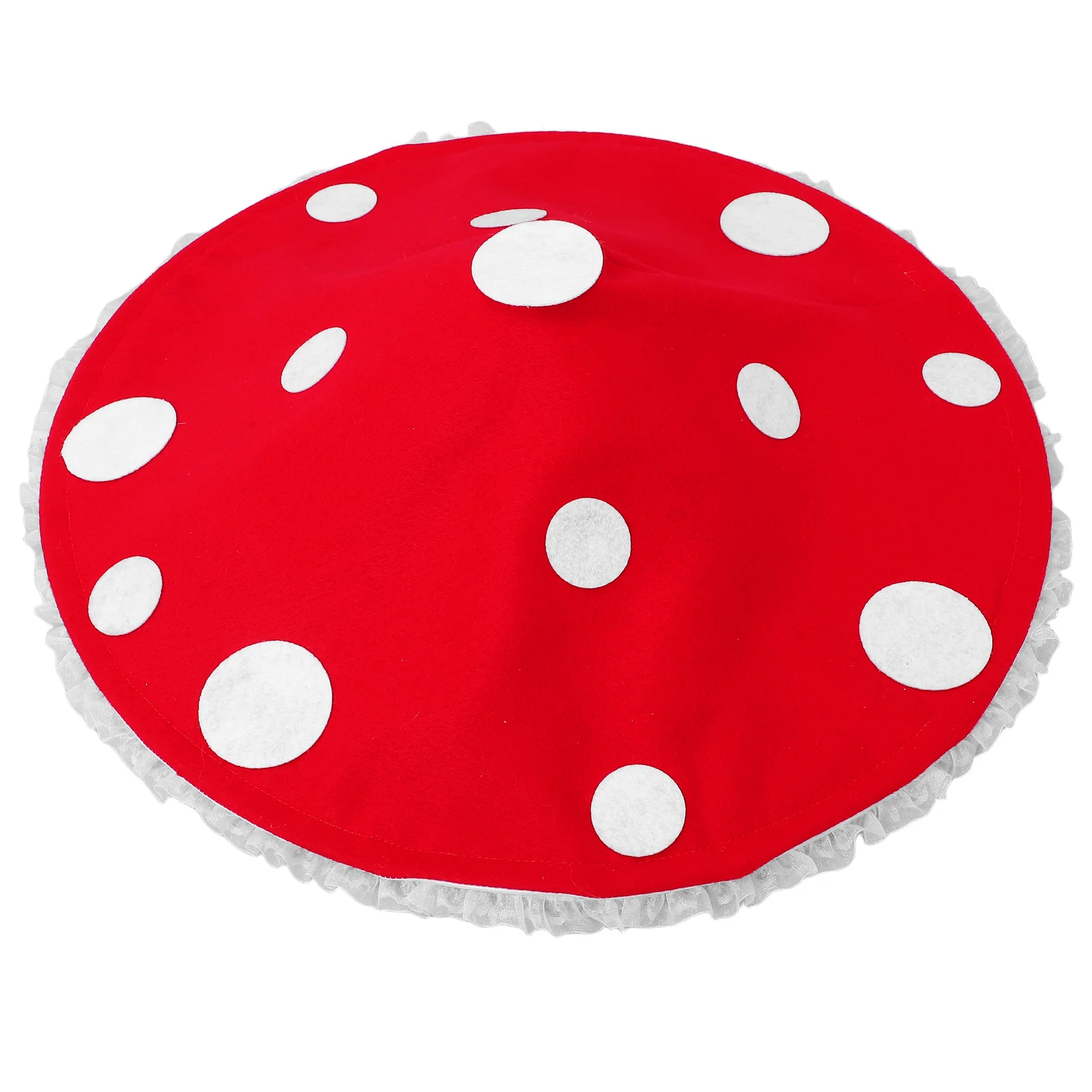 

Mushroom Hat Kids Red Spotted Design Nonwoven Lace Trim Party Hat Cap For Halloween Festival Cosplay Event