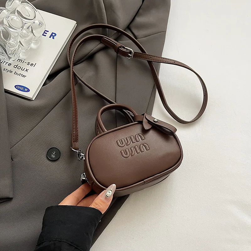 

2025 New Vintage Soft Leather Mini Bag for Women, Textured Top Handle Purse, Compact Crossbody Shoulder Bag, Chic & Portable​