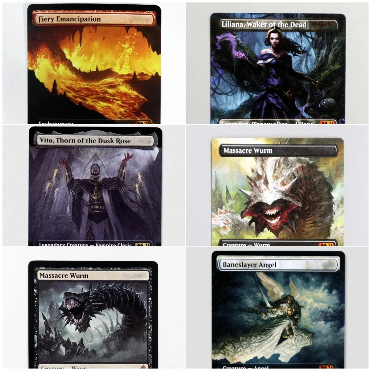 

(M21) (Fiery Emancipation) Foil/Holo TCG Magical Proxy Cards Black Top Quality Proxy Gathering Board Playing Game Trading Cards