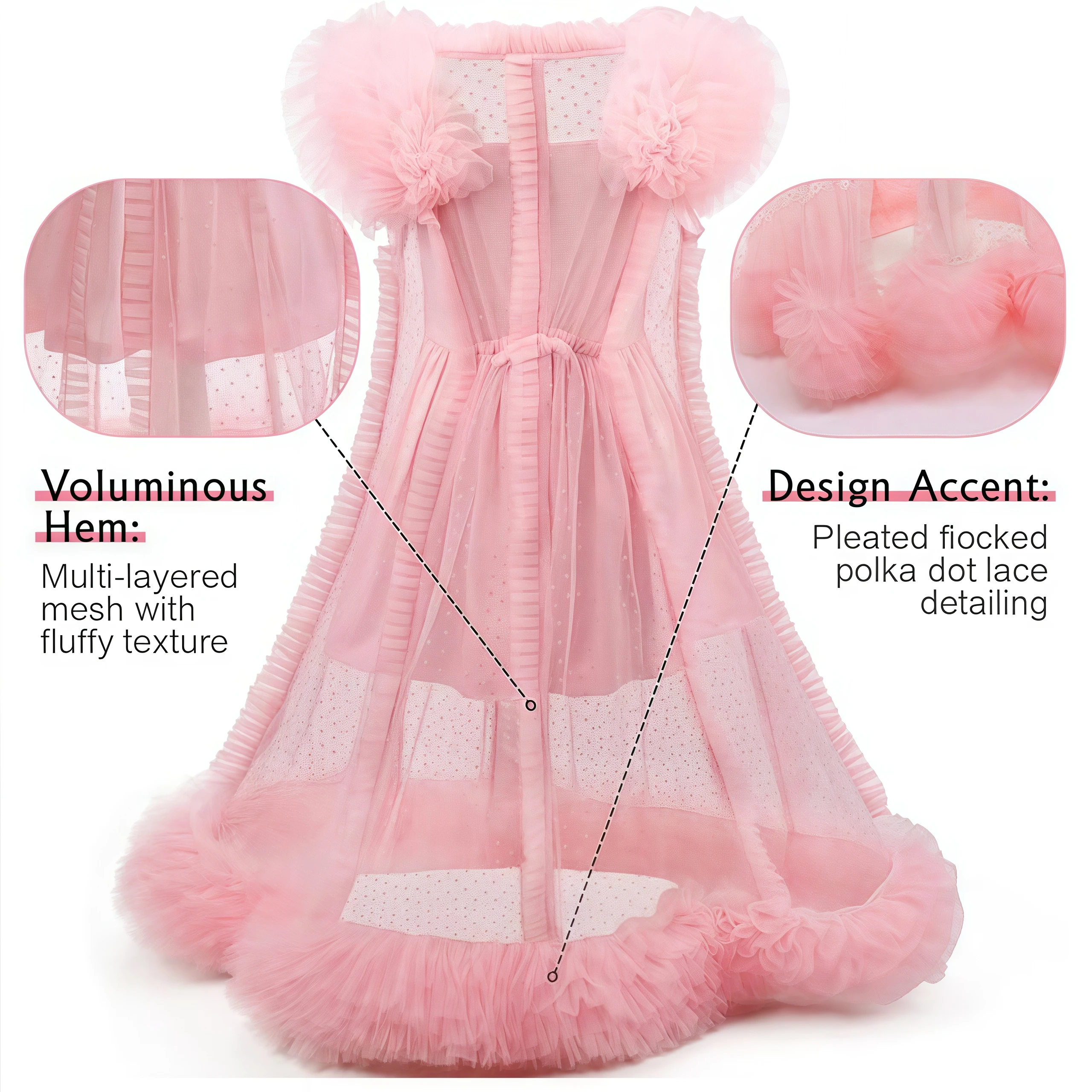 Movie Good Witch Costume Kids Pink Ruffles Princess Dress For Children Girls Halloween Wizard Carnival Birthday Party Outfits