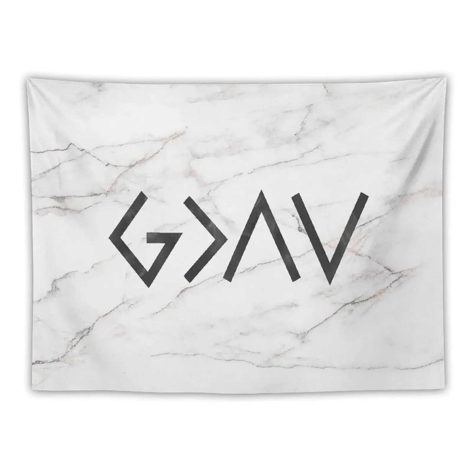God is greater than the highs and lows - Christian marble design Tapestry Room Decorations Bedroom Deco Tapestry