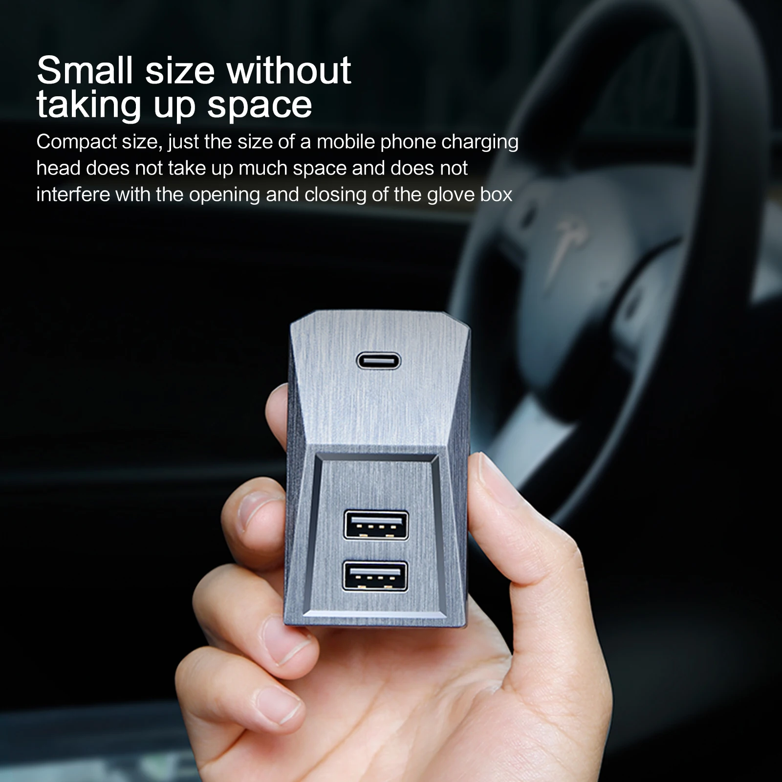 Glovebox USB Hub Port For Tesla Model Y Model 3 Accessories Docking Station Quick Charger Adapter Splitter Extension 모델3 모델y