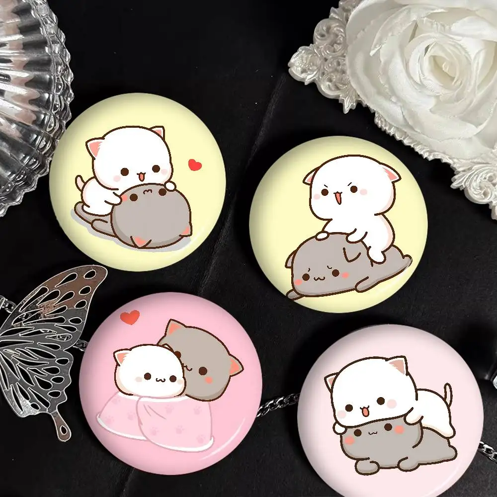 Fluffy Mochi Mochi Cat Anime Brooches Cute Cartoon  Badge Jacket Jeans Lapel Pin Gift Accessorie