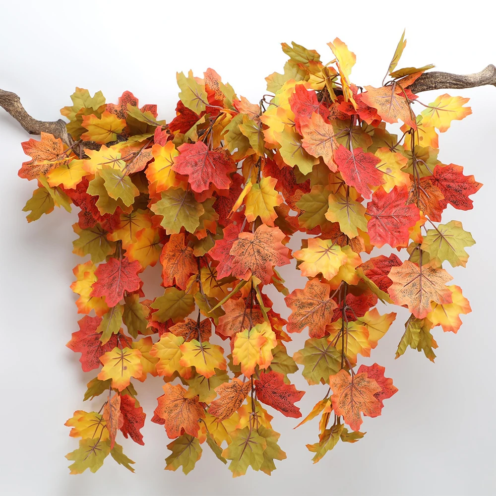 61cm/75cm künstliche Herbst Ahorn Reben gefälschte Ahorn Pflanzen hängen Rebe Zweig für zu Hause im Freien Party Festival Halloween Dekor – Detail 5