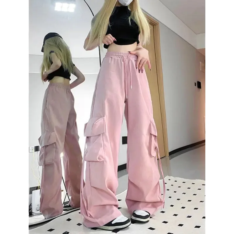 Dopamine Spice Overalls Women's Summer New Versatile Loose Hip Hop Wide Leg Casual Long Pants