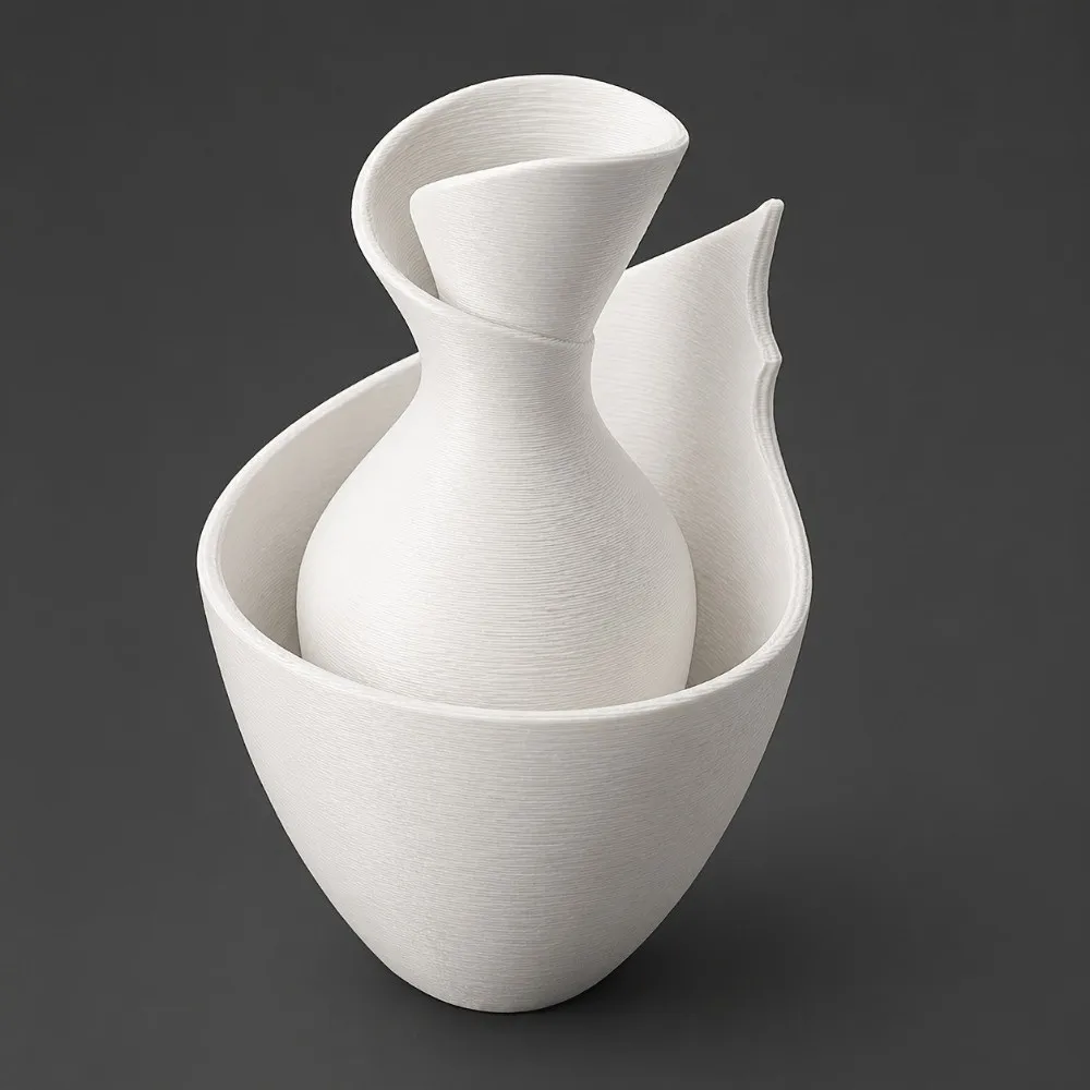 Geometric Shaped Minimalist Vase Unique Premium Light Luxury Vase Elegant High-End Flower Arrangement Ornaments Bedroom