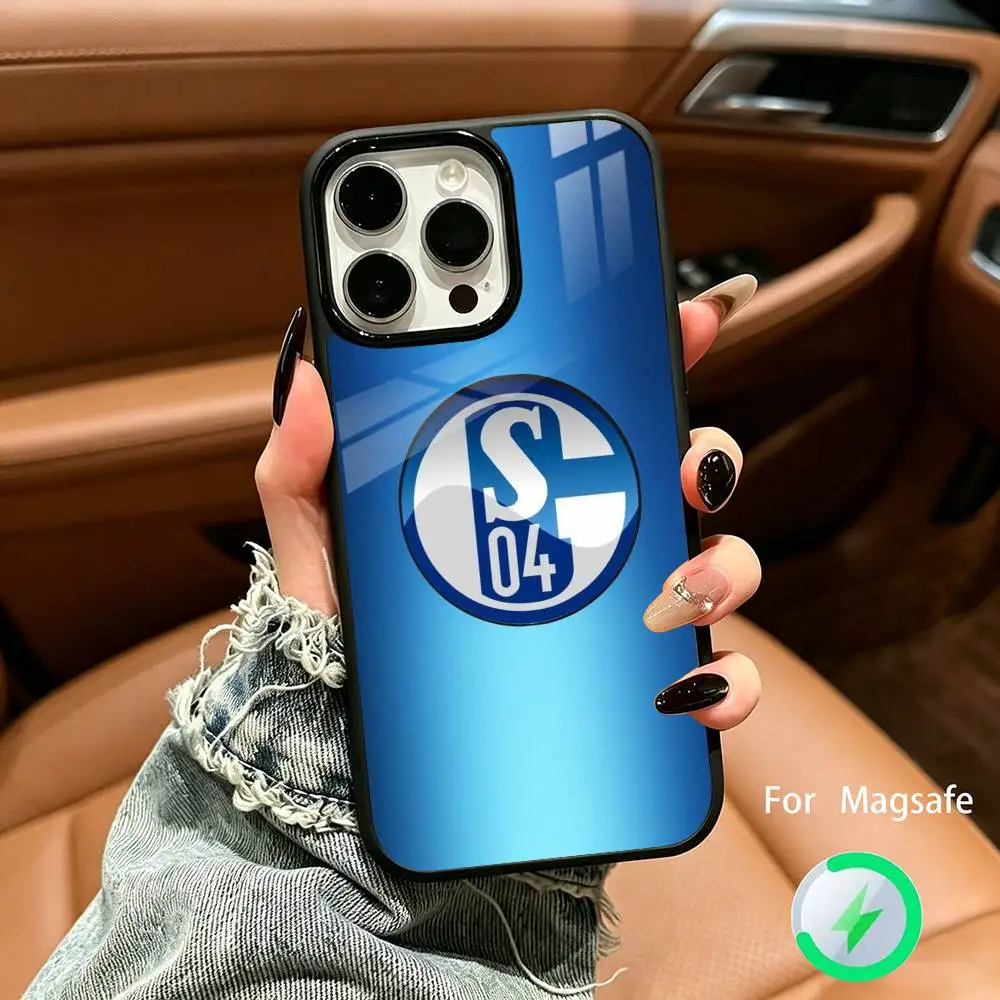Classic S-Schalke 0 4 P-Pattern Wireless charging phone case compatible with iPhone 17/16/15/14/13/12/11
