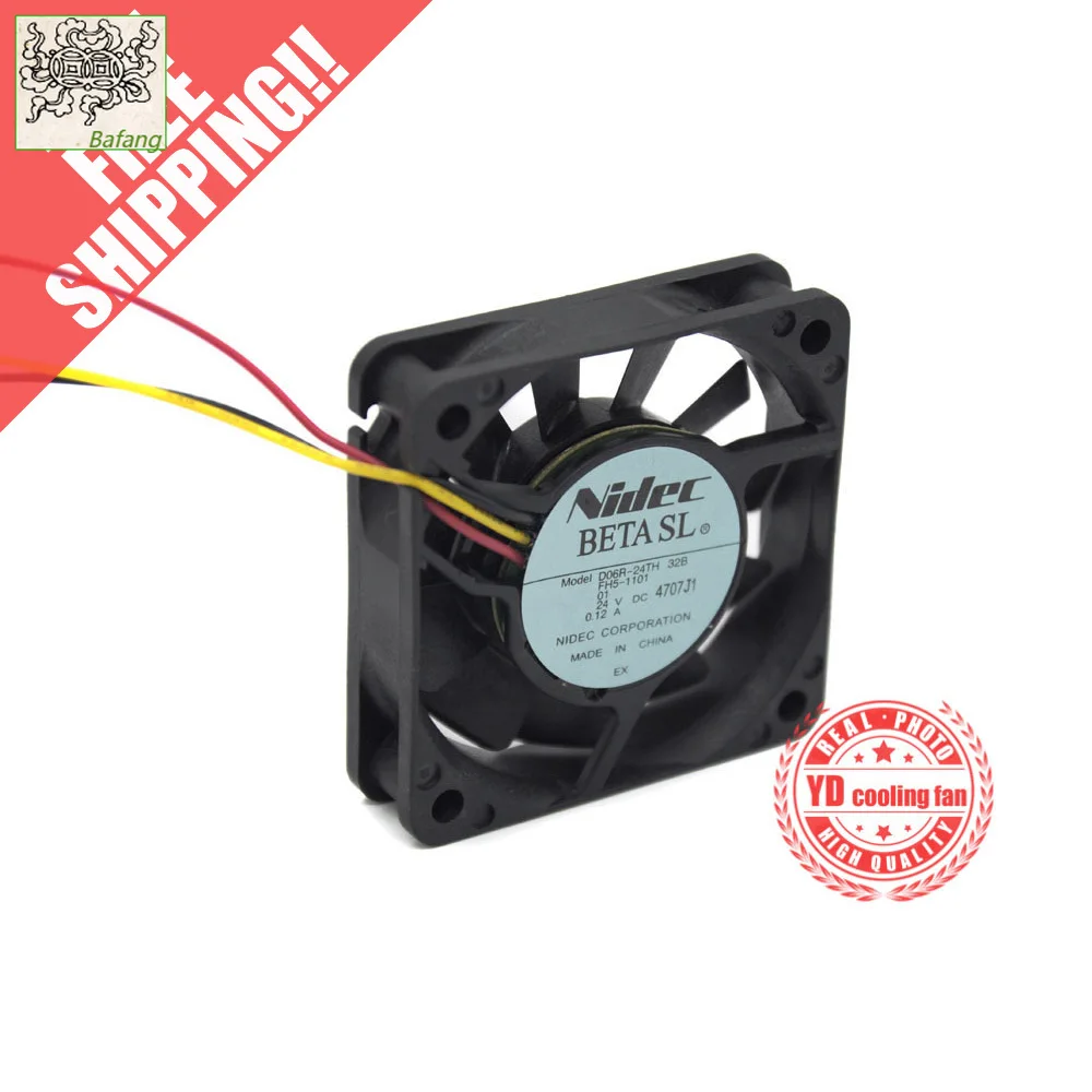 

Jinlingge для NIDEC D06R-24TH 6015 24 В 0,12 А 6 см 3PIN вентилятор охлаждения преобразователя частоты