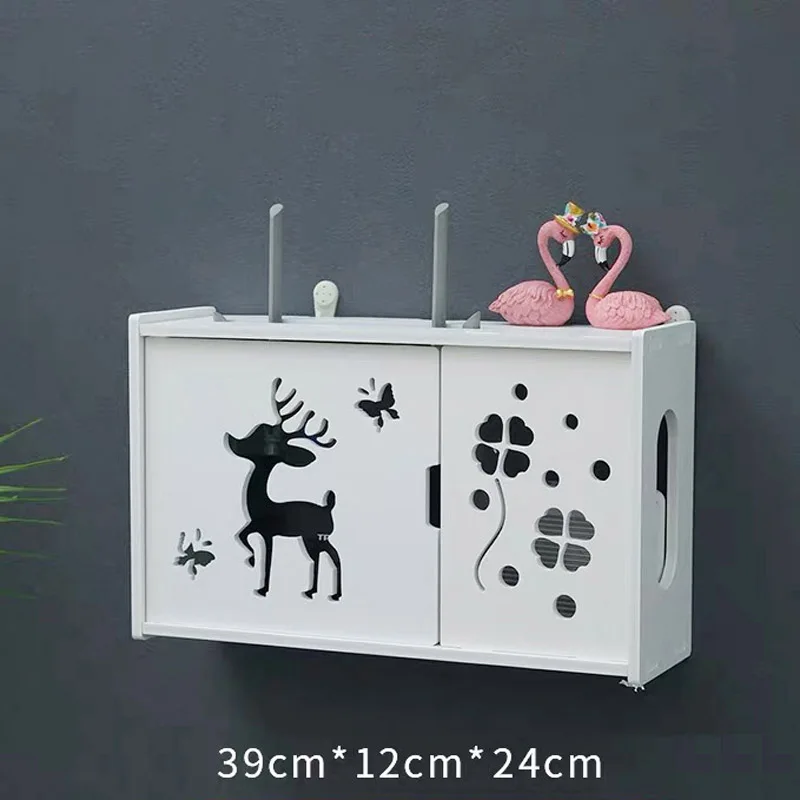 

Средний беспроводной Wi-Fi маршрутизатор, ящик для хранения, полка для панели из ПВХ, настенный кронштейн для вилки, органайзер для хранения кабеля, домашний декор