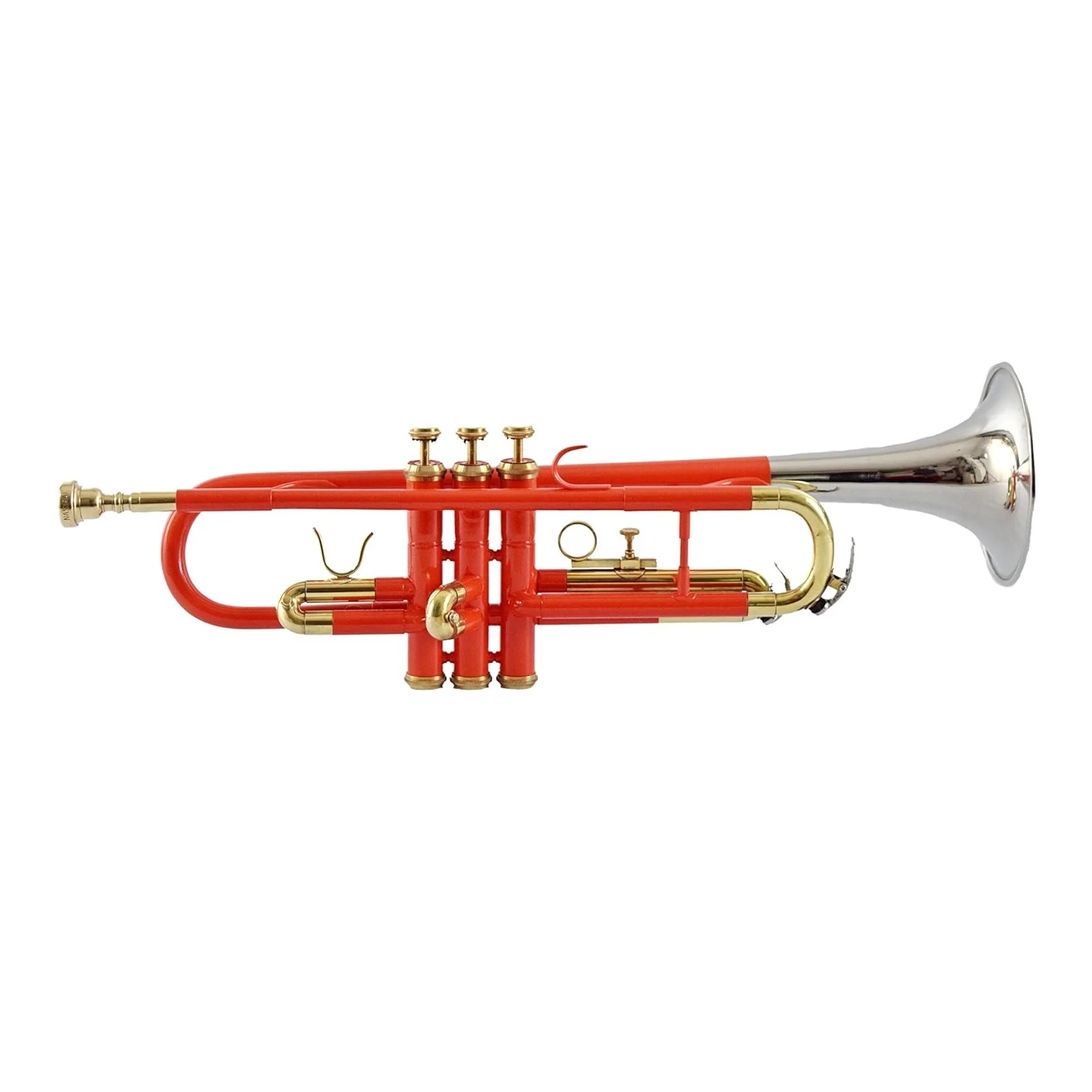 

Bulk Supplier Trumpet for Students, Beginners with Free Hard Case and 7C Bb Pitch Trumpet Brass Musical Instrument (Orange)