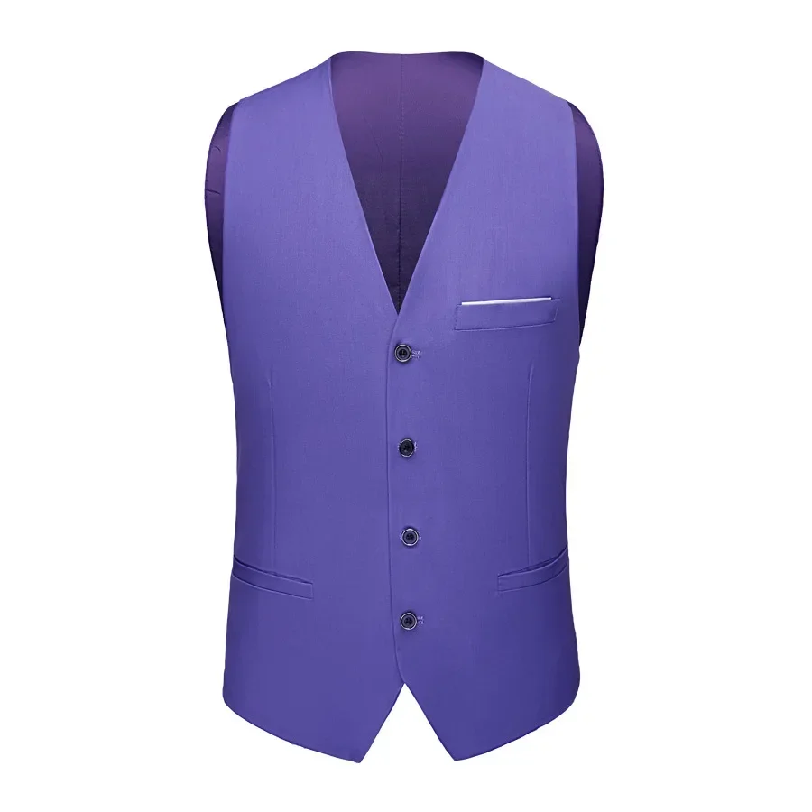 

Solid Color Single Breasted V-Neck Men's Vest Jacket, Asian Sizes M-6XL, Red, Blue, Purple, etc. 21 Colors Available