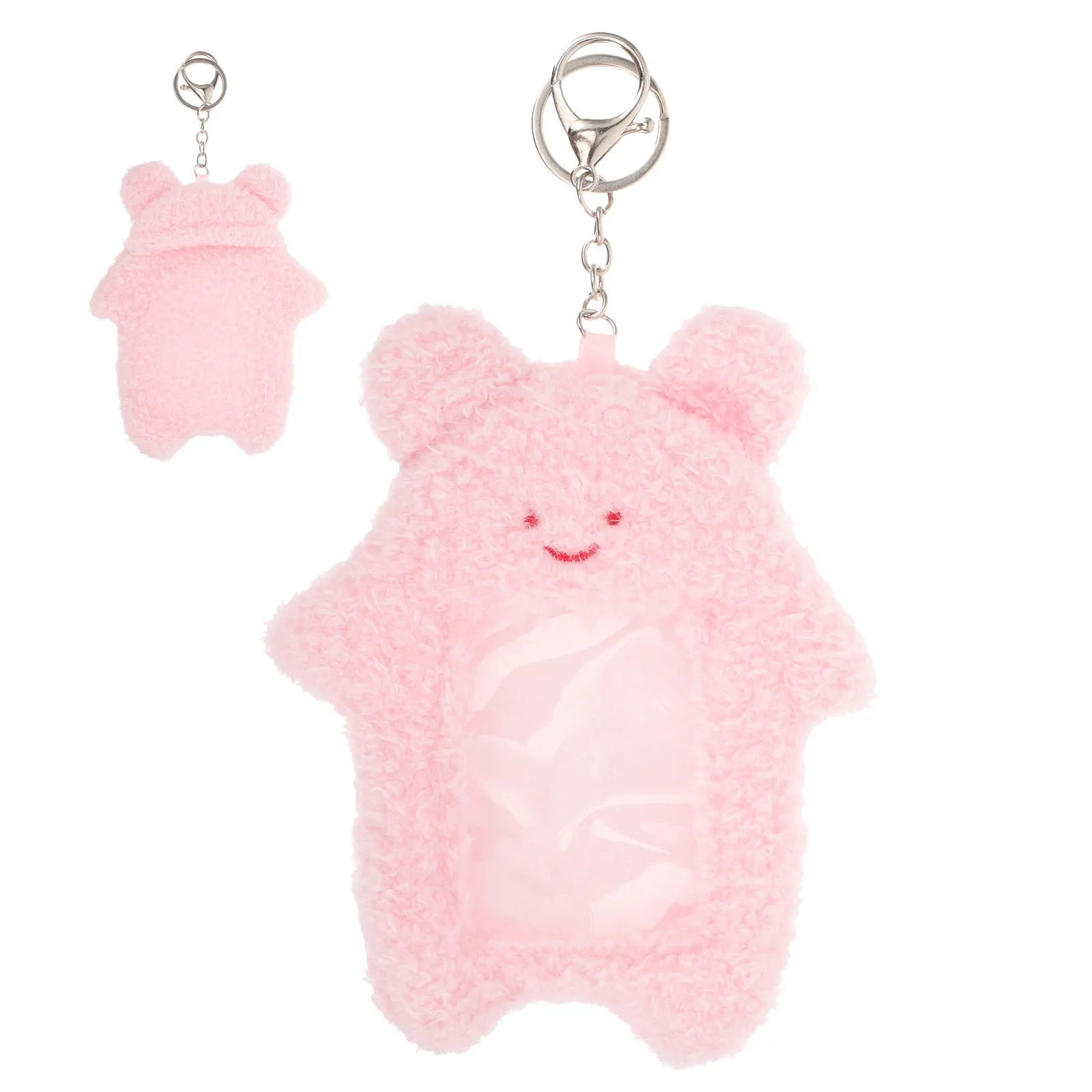 

Cartoon Card Keychain Sleeve Small Light Metal Card Holder Suitable for Work Travel Visible Id Badge Holder Postcard Cover