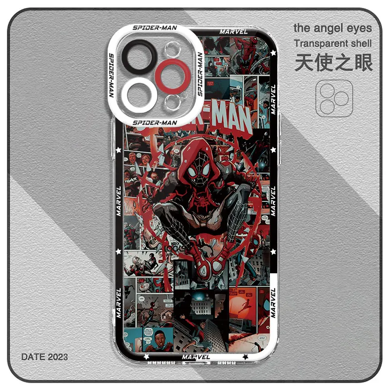 Pokrowiec Spider Man dla Xiaomi Redmi Note 12S 11S 9 Pro 11 Pro 9T 8 10 Pro 12 Pro przezroczysta miękka osłona na TPU